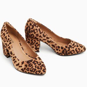 Torrid Leopard Faux Suede Block Heels sz 8 Wide